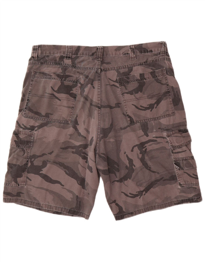 Wrangler Mens Cargo Shorts W38 XL Grey Camouflage Cotton