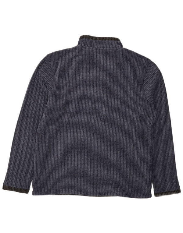Weird Fish Mens Zip Neck Fleece Jumper Large Navy Blue Polyester