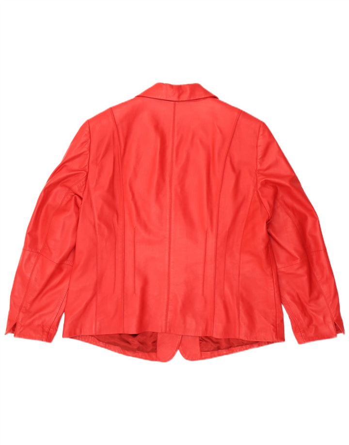 Giacca blazer in pelle da donna a 3 bottoni Gerry Weber UK 20 2XL Pelle rossa