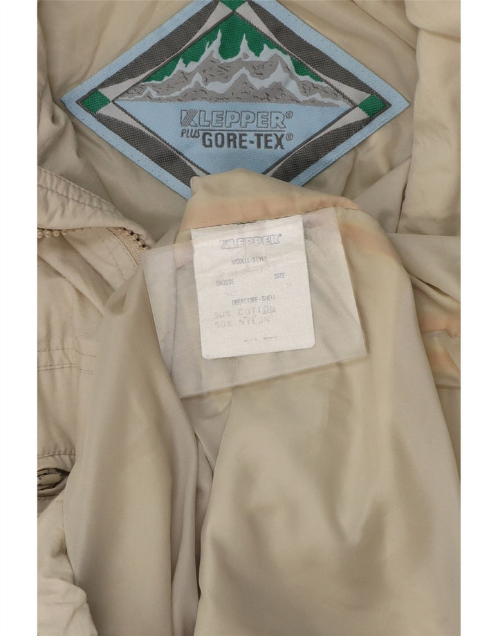 KLEPPER Mens Gore-Tex Hooded Utility Jacket UK 38 Medium Beige Cotton