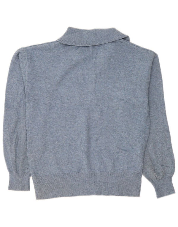 Marks & Spencer Pull surdimensionné à col polo pour femme UK 6 XS Bleu