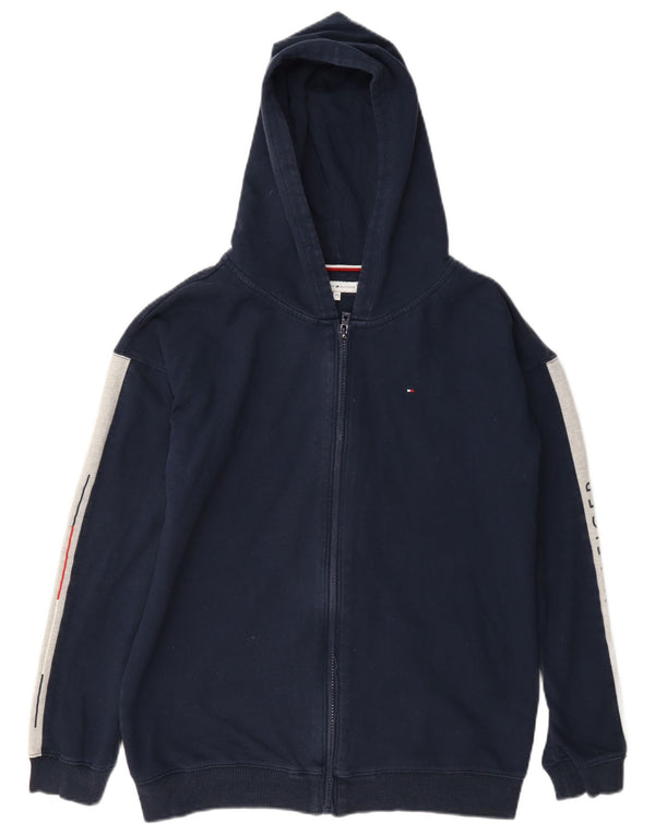 Tommy Hilfiger Pull à capuche zippé garçon 15-16 ans Bleu marine Colourblock