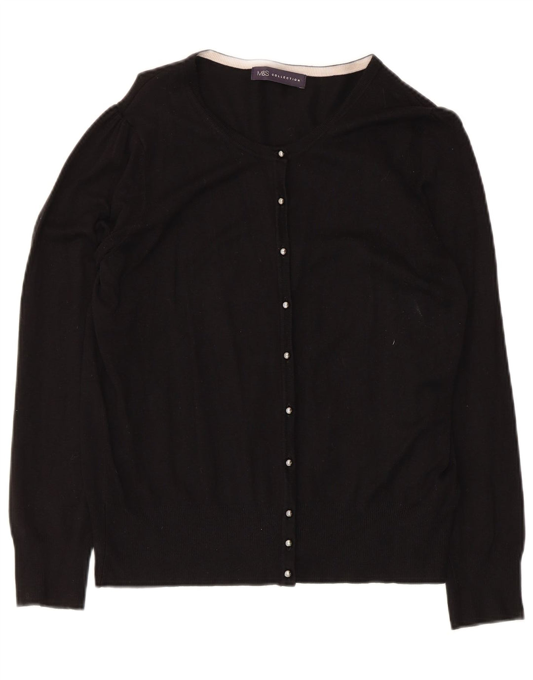 Marks & Spencer Womens Cardigan Sweater UK 14 Medium Black Viscose