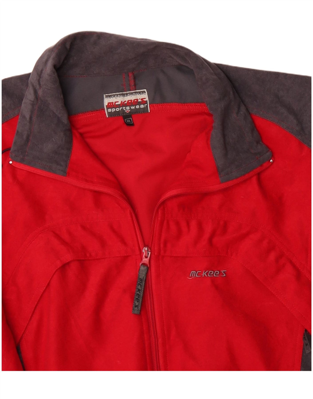 MC Kee's Mens Tracksuit Top Jacket XL Red Colourblock Polyester