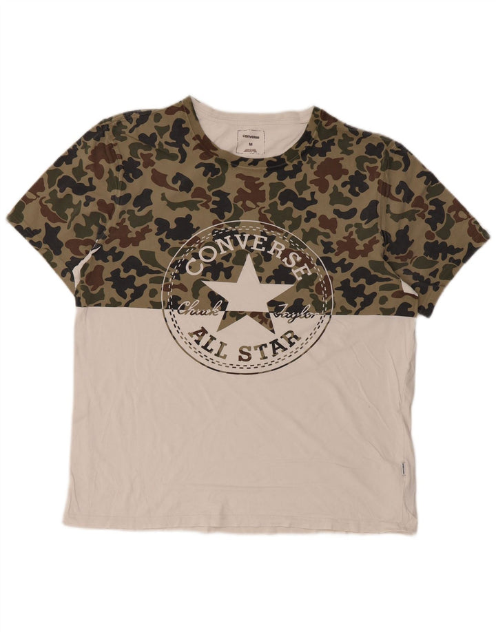 Converse Mens Chuck Taylor Graphic T-Shirt Top Medium White Cotton