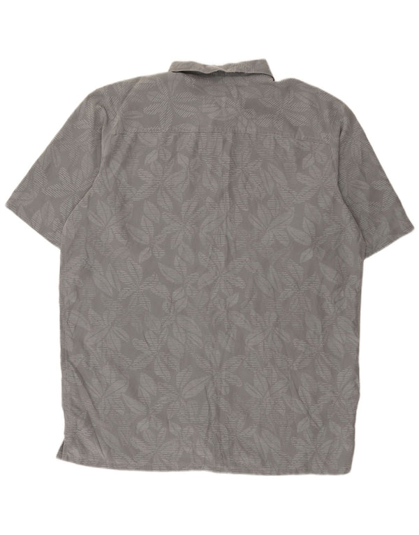 Columbia Mens Omni-Shade Short Sleeve Regular Fit Shirt XL Grey Floral