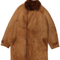 VINTAGE Mens Double Breasted Shearling Jacket UK 36 Small Brown Shearling