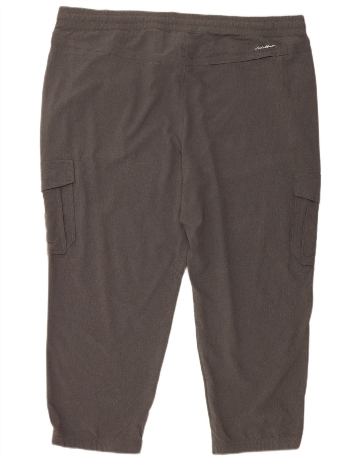 Eddie Bauer Womens Capri Cargo Tracksuit Trousers UK 18 XL Grey Polyester