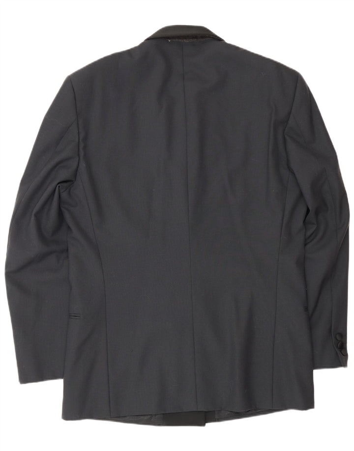 Profilo Herren-Zweireiher-Blazer IT 48 Mittelschwarze Schurwolle