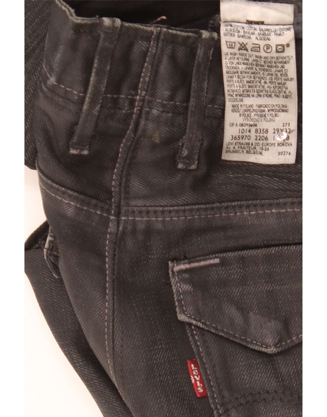 Blugi drepti pentru bărbați Levi's W29 L32 bumbac negru