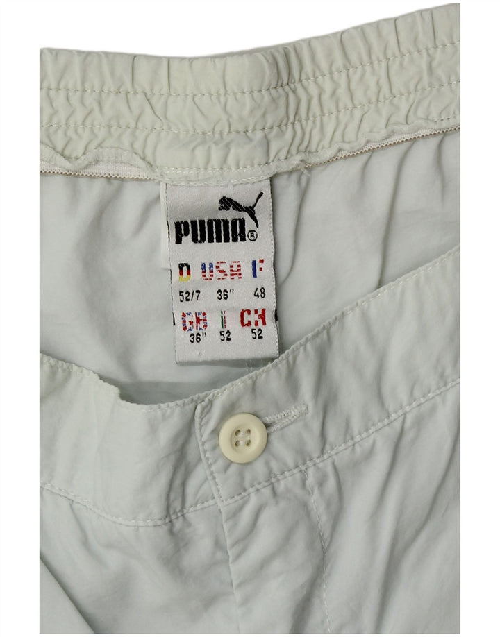 Puma Herre Pegged Chino Shorts W36 Store Blå Stribet Polyamid