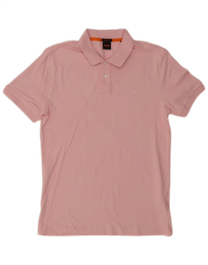 Hugo Boss Mens Slim Fit Polo Shirt Medium Pink Cotton