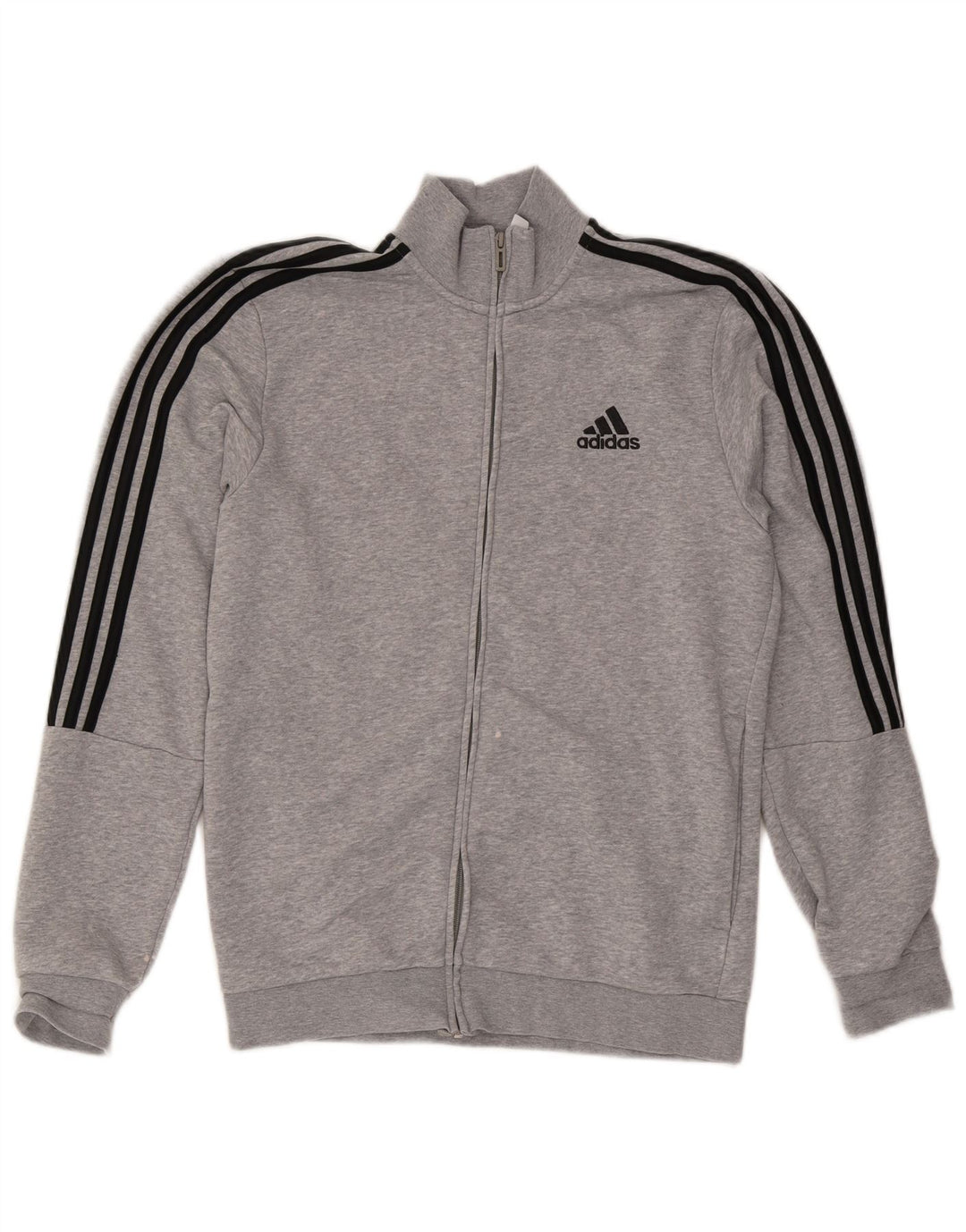 Adidas Mens Tracksuit Top Jacket UK 38/40 Medium Grey Flecked Cotton
