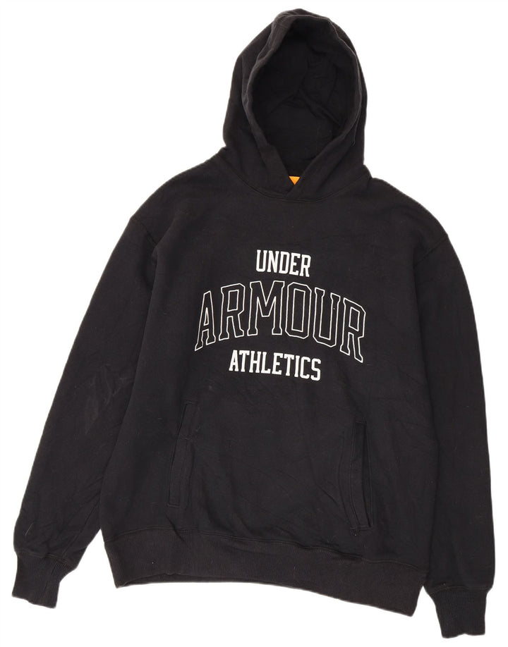 Under Armour Mens Graphic Hoodie Jumper Medium Black Cotton