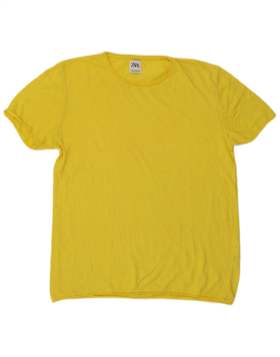 Zara Homme T-Shirt Top Jaune Moyen Coton
