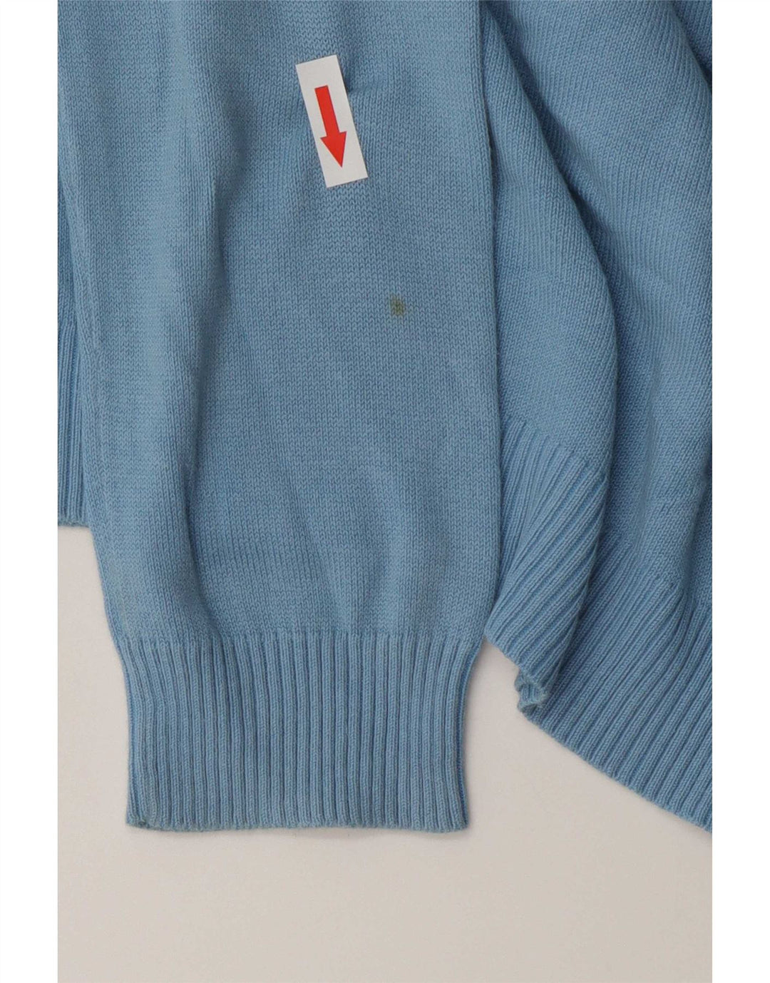 Zara Womens V-Neck Jumper Sweater UK 12 Medium Blue Cotton
