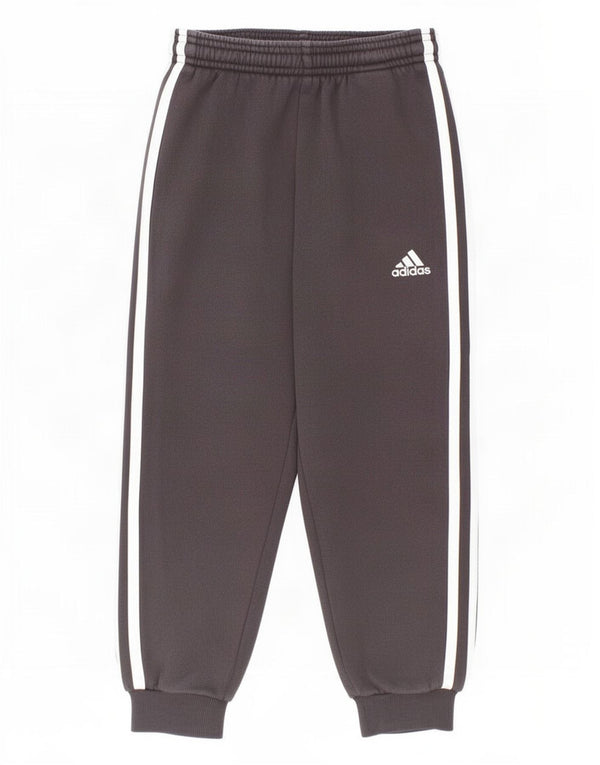 Adidas Boys Tracksuit Trousers Joggers 5-6 Years Grey Cotton