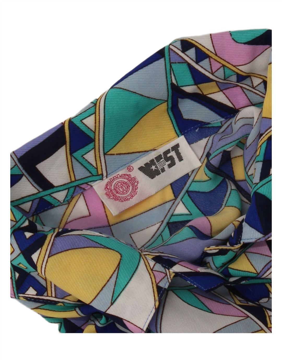 Vintage Womens Short Sleeve Shirt UK 16 Large Multicoloured Geometric
