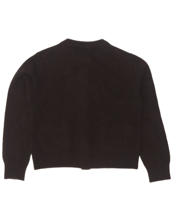 Massimo Dutti Dame Cardigan Sweater UK 12 Medium Sort Uld