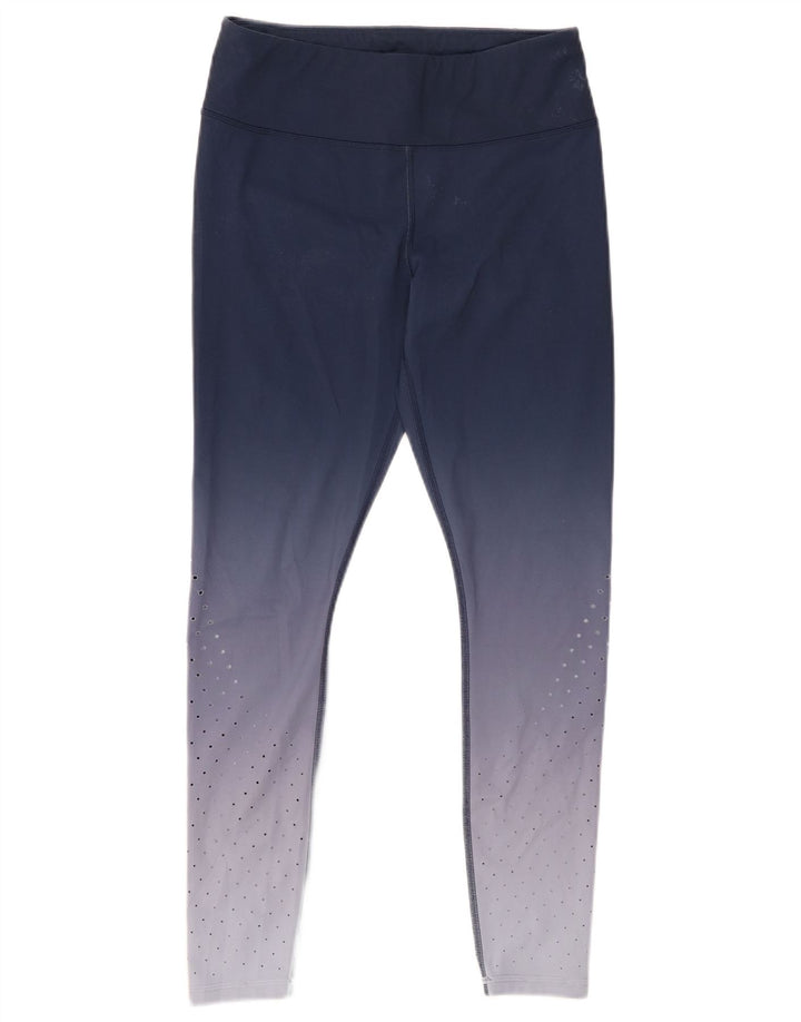 ATHLETA Womens Leggings UK 10 Small Navy Blue Colourblock