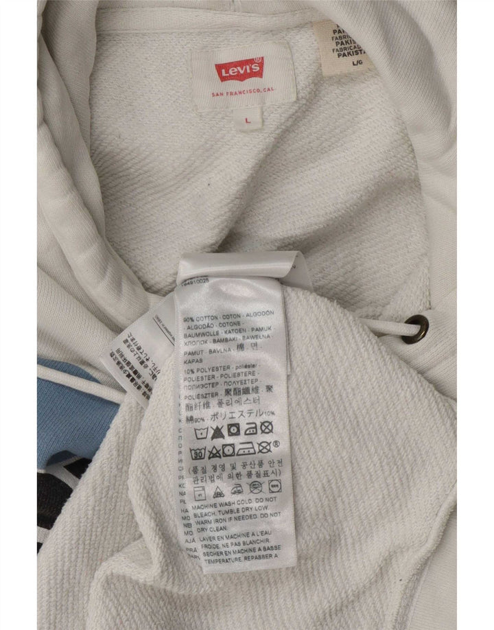 Maglione con cappuccio grafico da uomo Levi's grande in cotone bianco