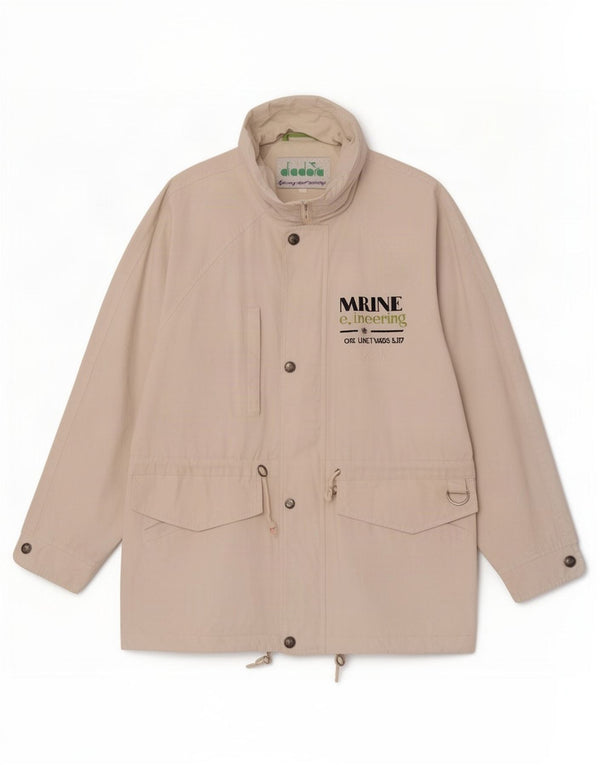 Diadora Chaqueta utilitaria con capucha y gráfico para hombre UK 40 Large Off White