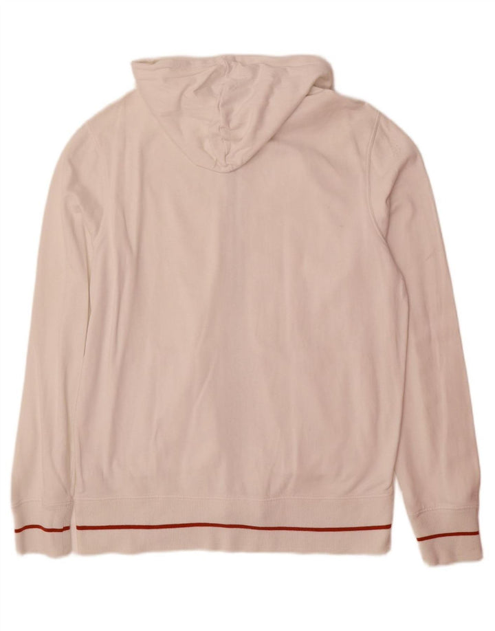CALVIN KLEIN JEANS Suéter masculino com capuz e zíper gráfico XL algodão branco