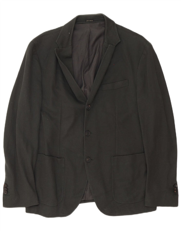 MASSIMO DUTTI Mens 3 Button Blazer Jacket IT 50 Medium Grey Cotton