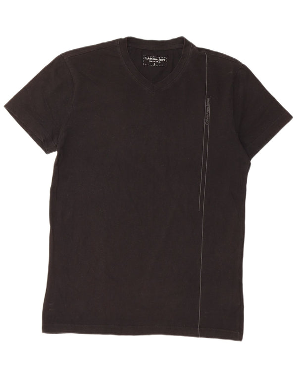 Calvin Klein Jeans Mens T-Shirt Top Large Black Cotton