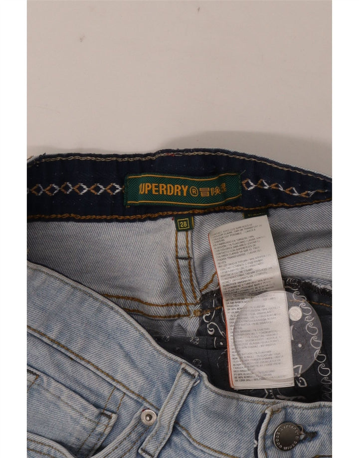 Superdry Damen Jeansshorts W28 mittelblaue Baumwolle