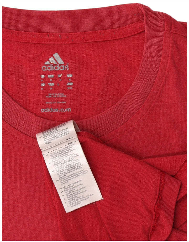 Adidas Mens Miami Graphic T-Shirt Top Medium Burgundy Polyester