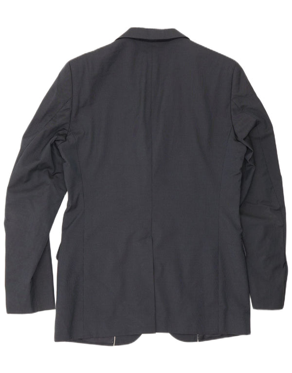 Jaqueta Blazer Masculina Massimo Dutti com 2 Botões EU 48 Médio Azul Marinho Riscas de Giz