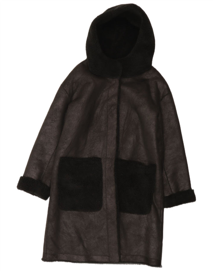 Gina Womens Reversible Sherpa Overcoat EU 42/44 Large Schwarz Polyester