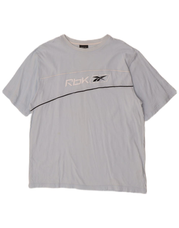 Camiseta gráfica masculina Reebok Top 2XL algodão azul