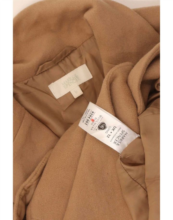 Marks & Spencer Womens Overcoat UK 12 Medium Beige New Wool