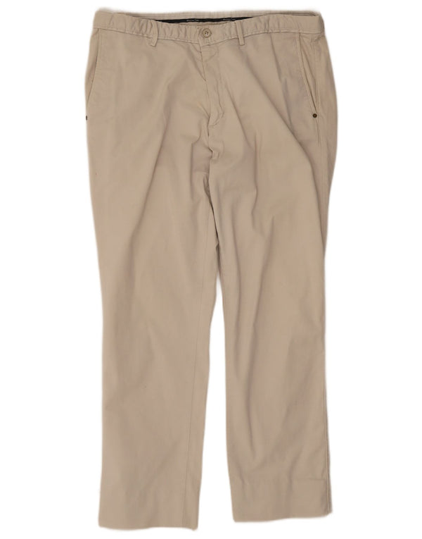 Massimo Dutti Mens Slim Chino Trousers EU 44 Large W34 L26 Beige
