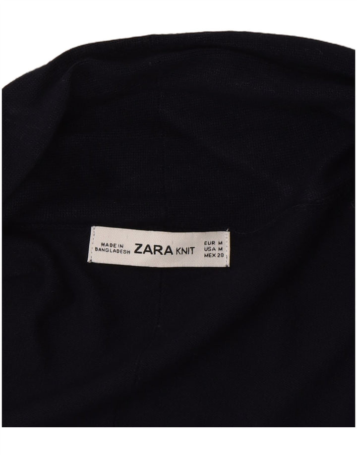 Zara Womens Open Cardigan Sweater UK 12 Medium Navy Blue