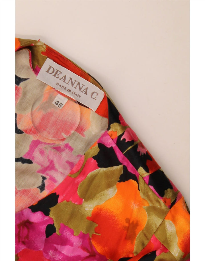 Vintage Womens Short Sleeve Shirt Blouse IT 45 Medium Multicoloured Floral
