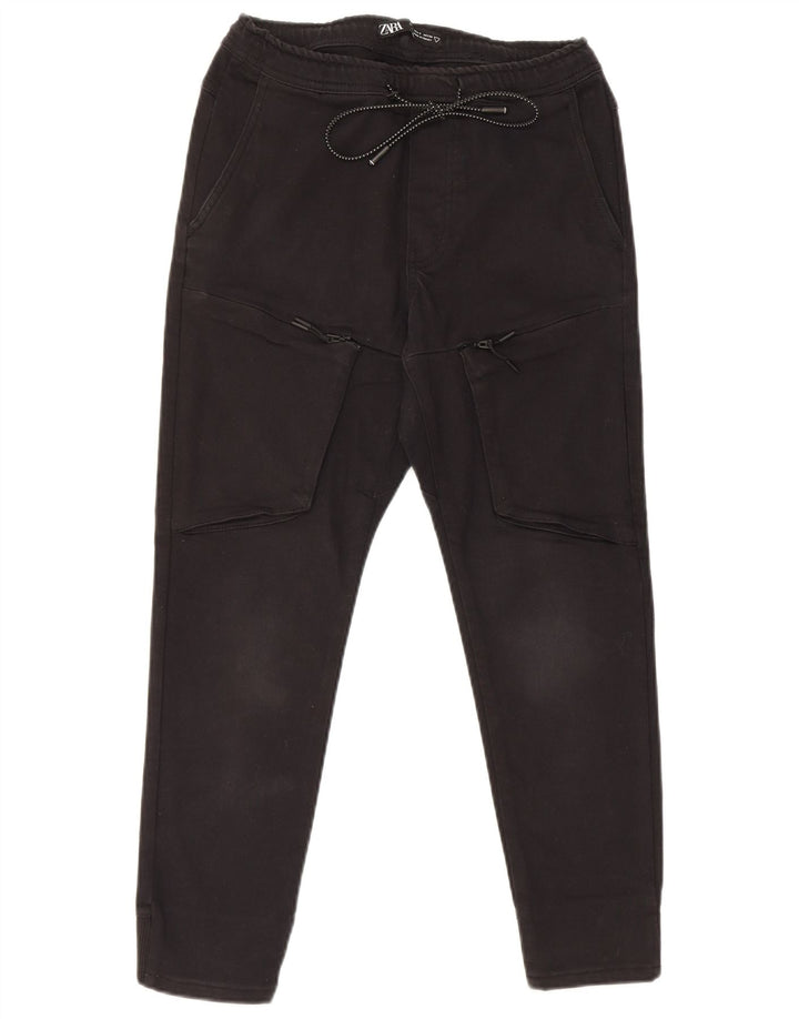 Zara Womens Cargo Tracksuit Trousers UK 8 Small Black