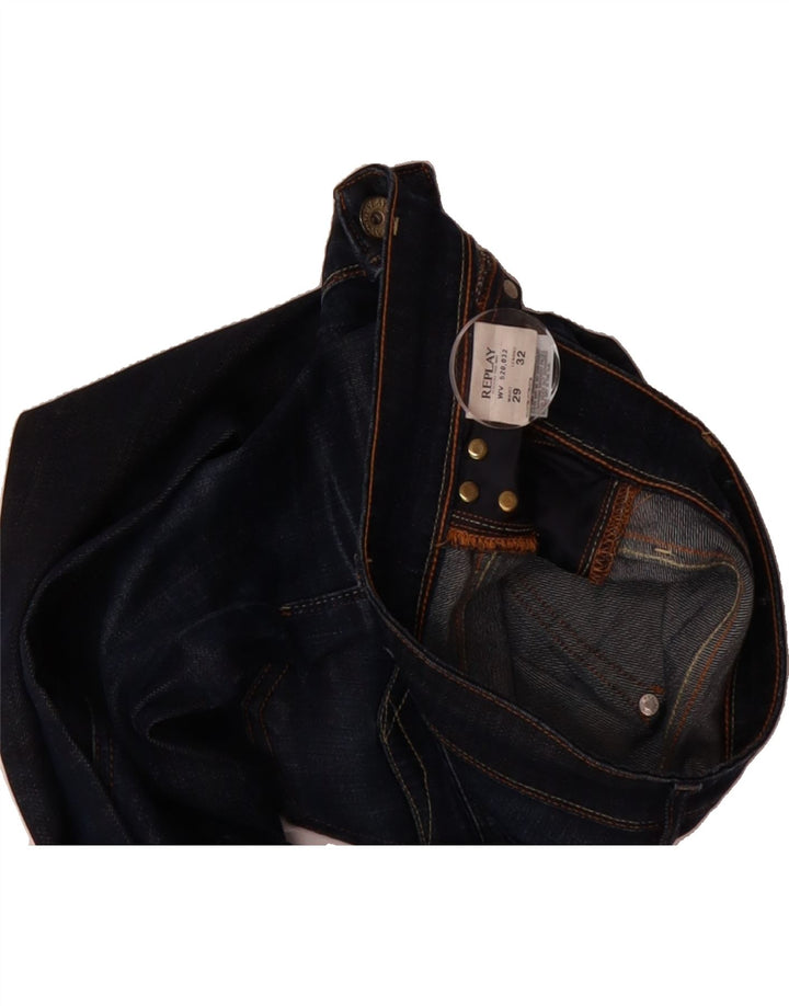 REPLAY Womens Slim Jeans W29 L32 Navy Blue Cotton Vintage Replay and Second-Hand Replay from Messina Hembry 