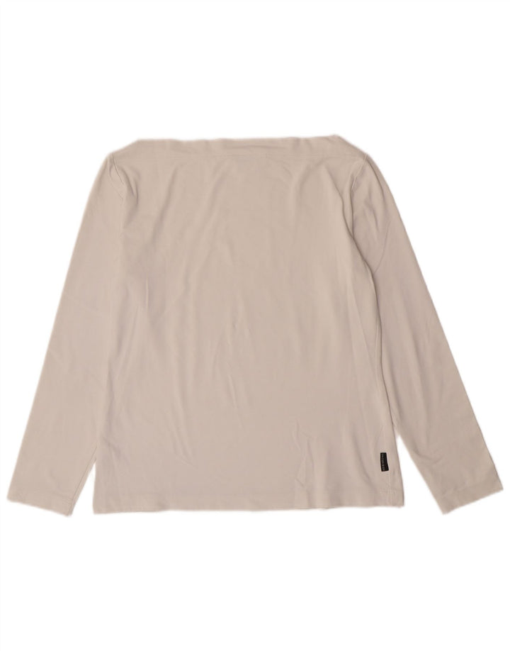 Sportmax Womens Crop Top Langærmet UK 12 Medium Off White Polyamid