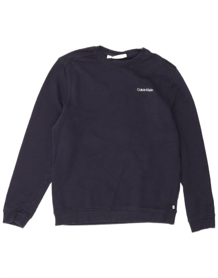 Felpa da golf da uomo Calvin Klein, maglione medio, in cotone blu navy