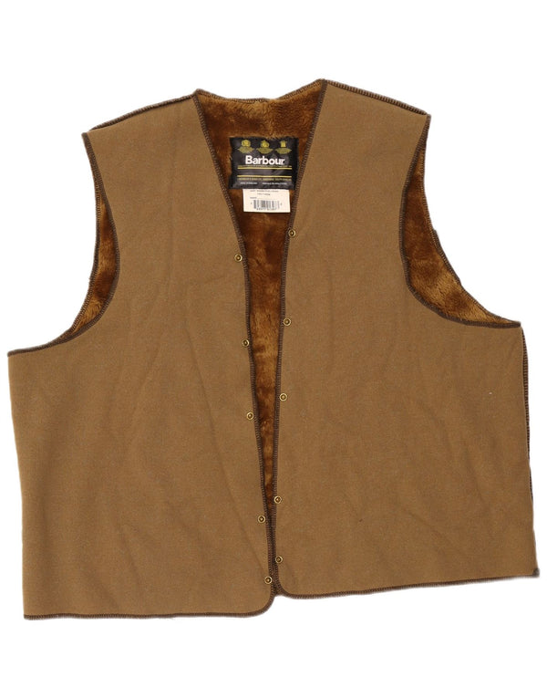 Barbour Mens Sherpa Liner Gilet Taglia 52 Grande Acrilico Marrone