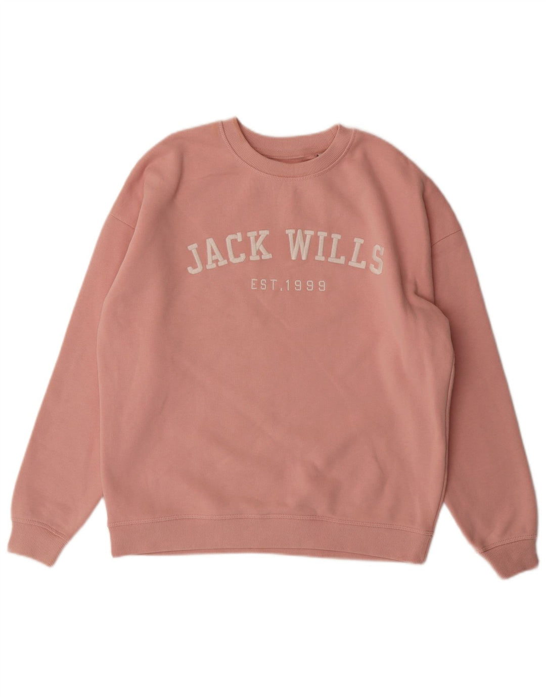JACK WILLS Womens Oversized Graphic Sweatshirt Jumper UK 8 Small Pink