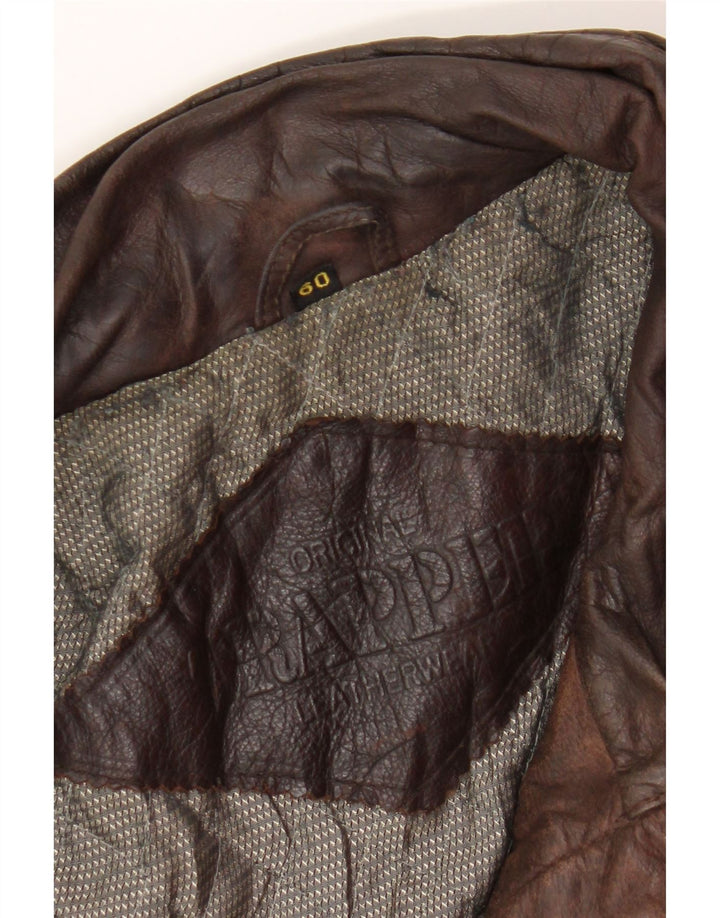 Trapper Chaqueta de cuero para hombre UK 42 XL Cuero marrón