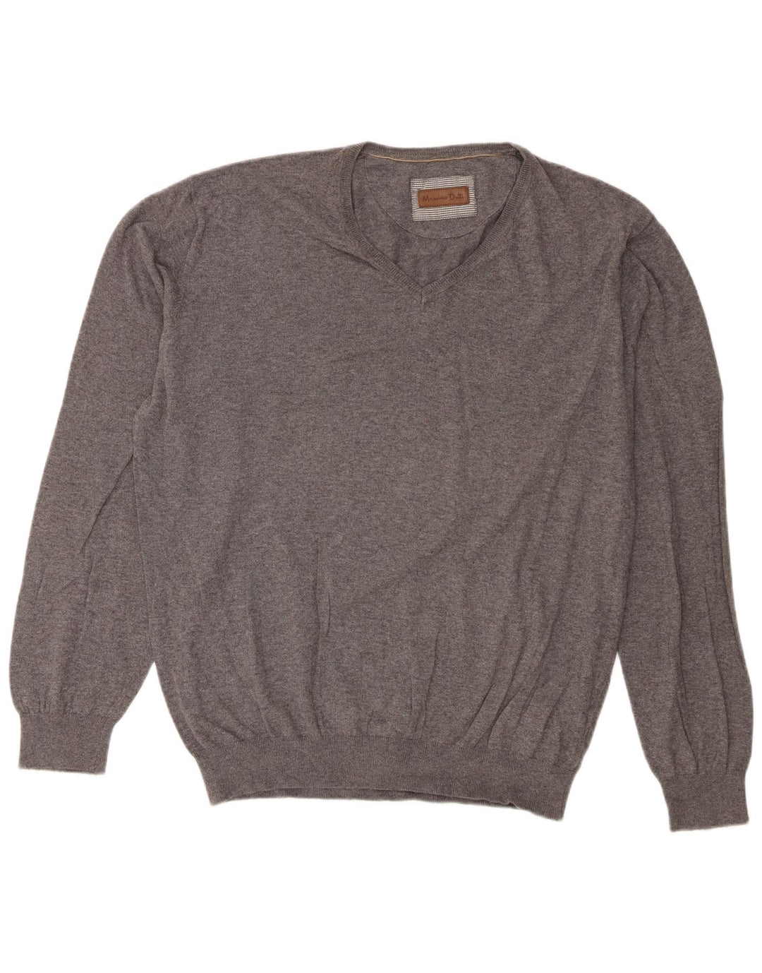 Massimo Dutti Herre Regular Fit V-hals sweater 2XL Grå