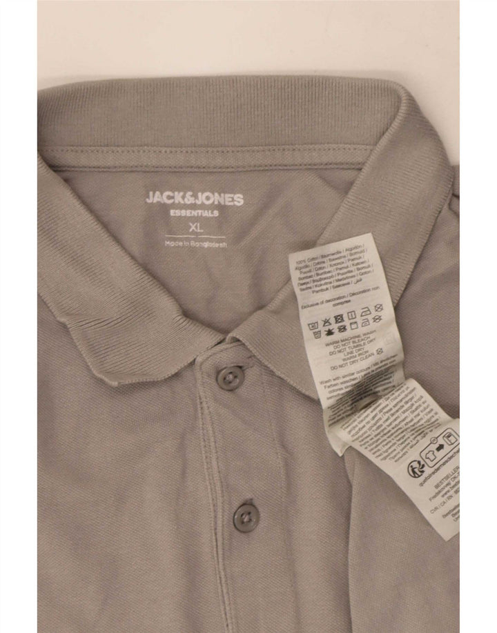 Jack & Jones Mens Polo Shirt XL Grey Cotton