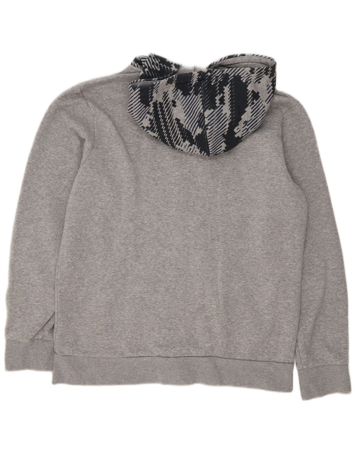 Adidas Mens Zip Hoodie Sweater Large Grey Geometric
