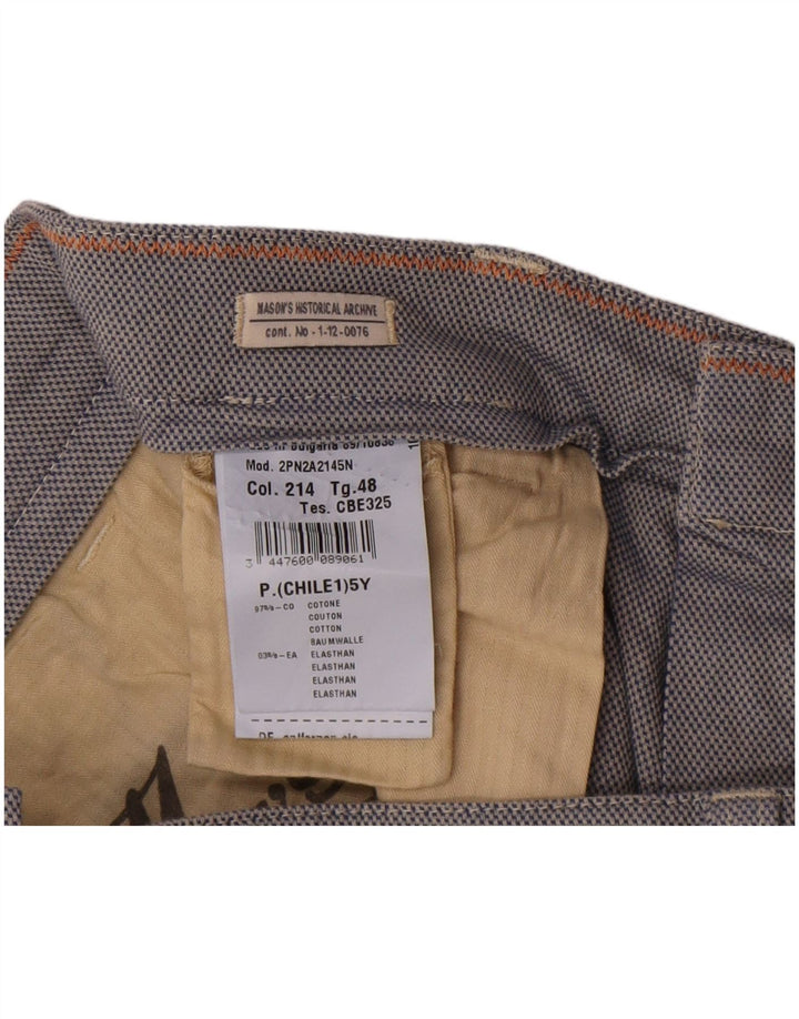 Mason's Mens Straight Cargo Trousers IT 48 Medium W34 L28 Blue Cotton