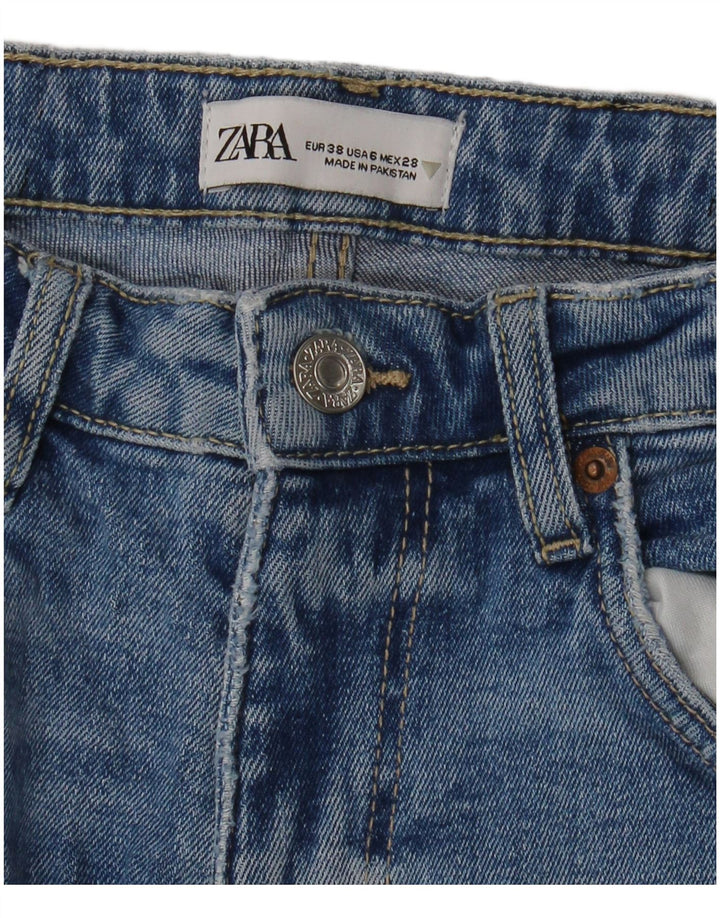 Zara Womens Cropped Jeans EU 38 Small W28 L25 Blue